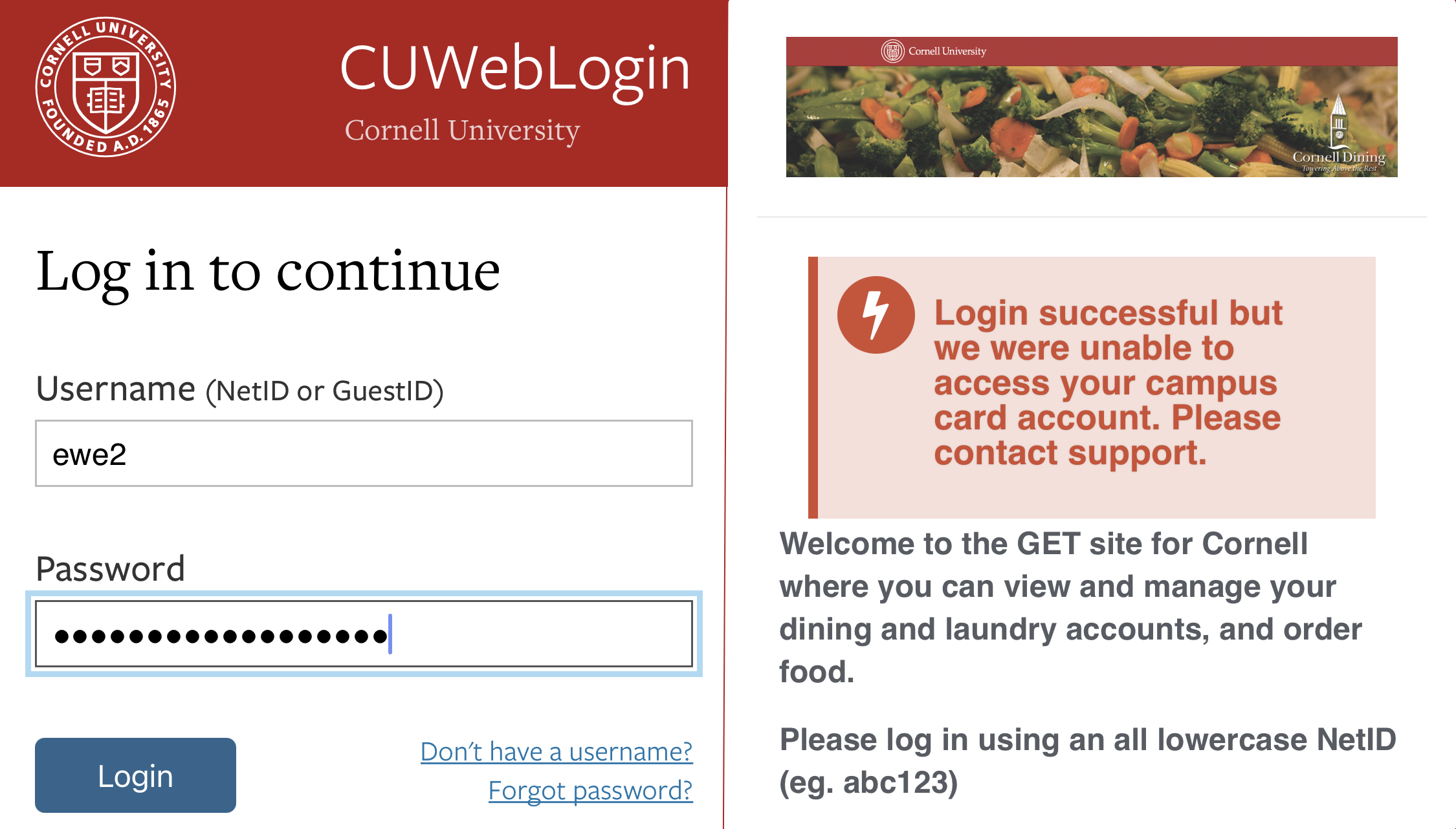 Having Trouble Signing Into GET Student Campus Life Cornell University